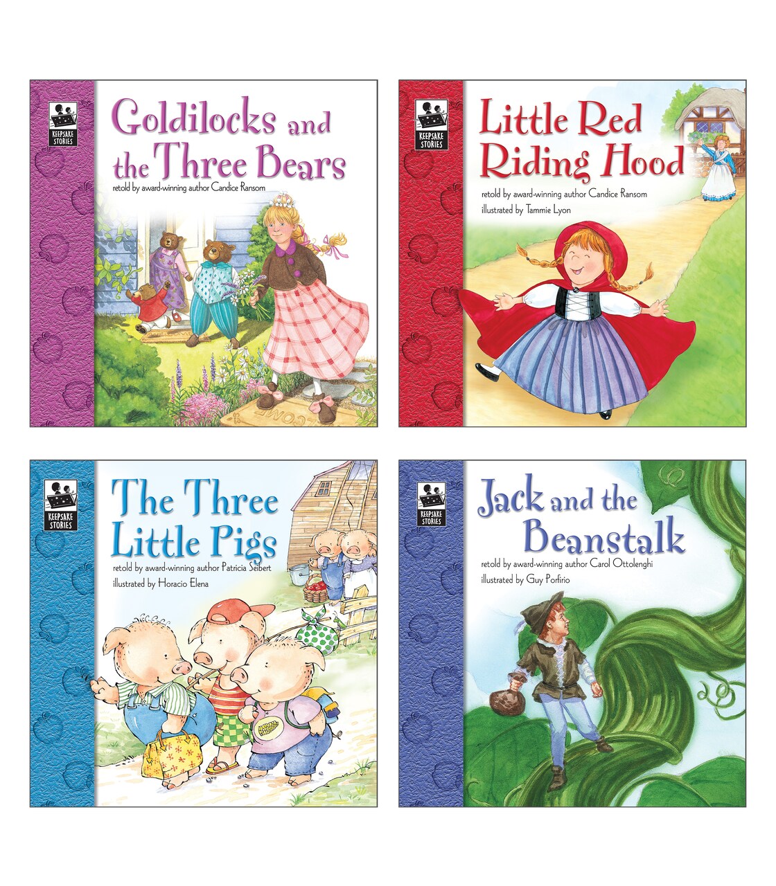 Carson Dellosa Keepsake Stories Classic Fairy Tale Books for Children Book Set, The Three Little Pigs, Little Red Riding Hood, Goldilocks, Jack and the Beanstalk Classic Children's Books